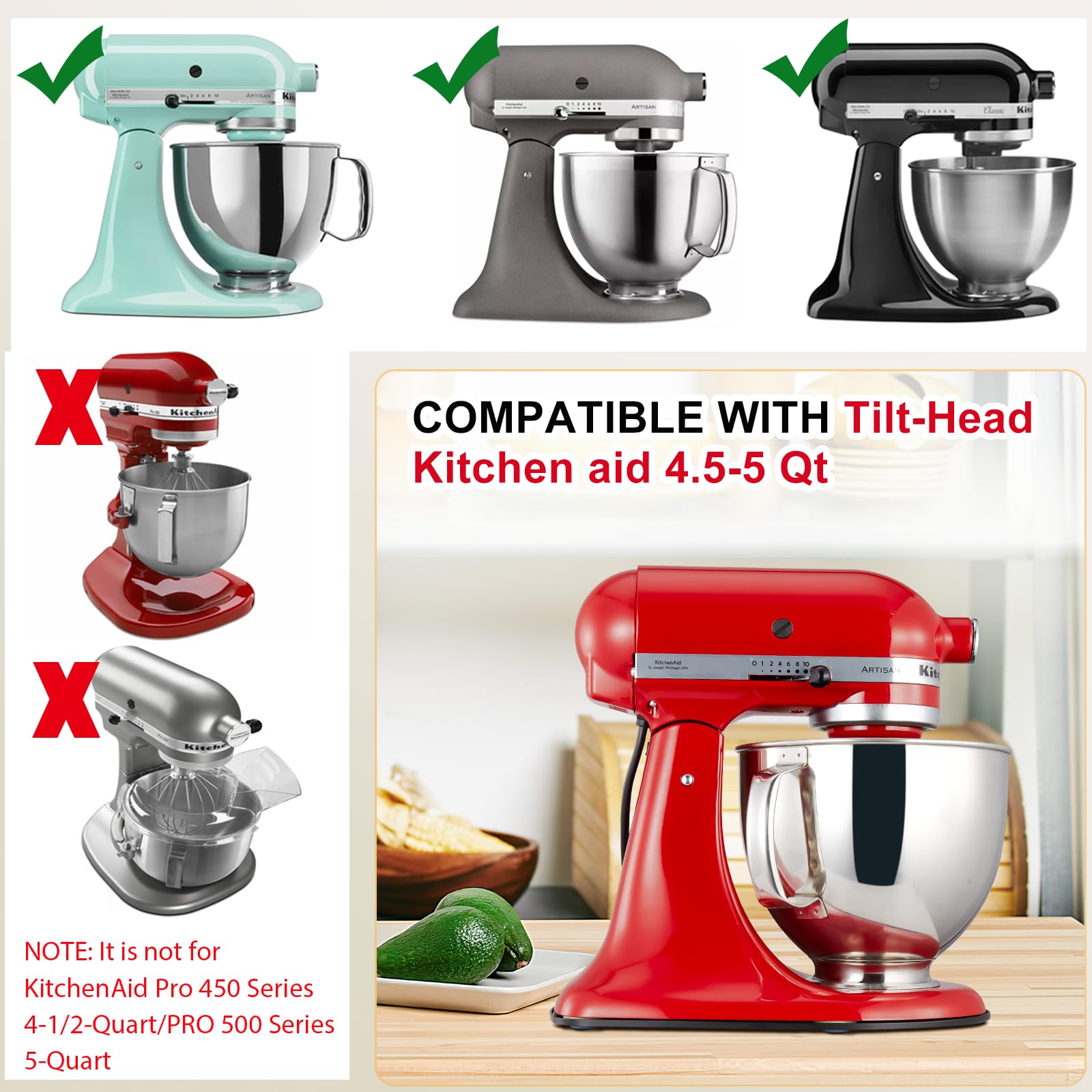 Whaleme PTFE sliding bottom glides smoothly, protecting countertops.
