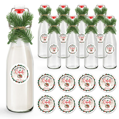 Whaline 8 coquito glass bottles 16oz with swing tops ready for festive beverages