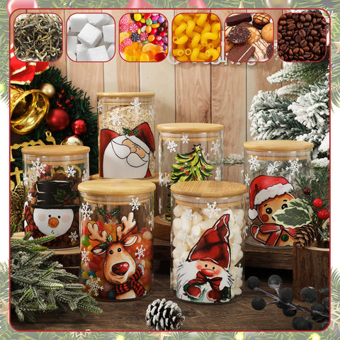 Whaline jar featuring festive gingerbread pattern for nuts and candies.
