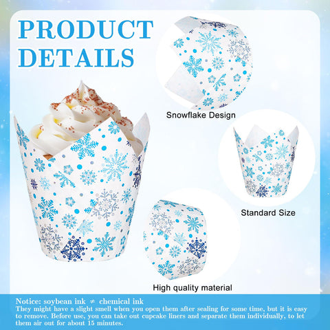 Whaline Christmas snowflake tulip liners showcase desserts with festive flair