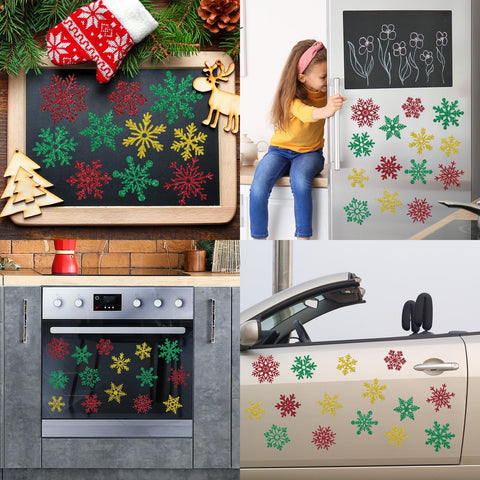 Whaline garage door magnets adding winter flair to a metal surface