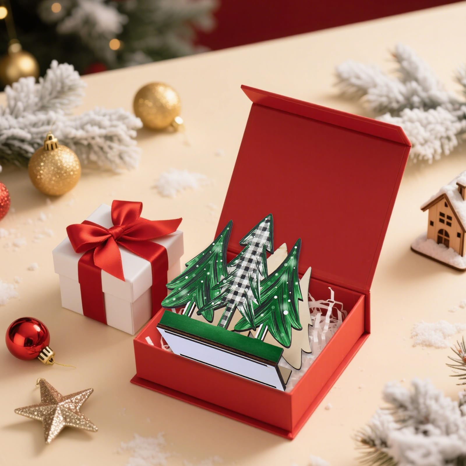 Whaline Christmas napkin holder suits holiday applications and gatherings.