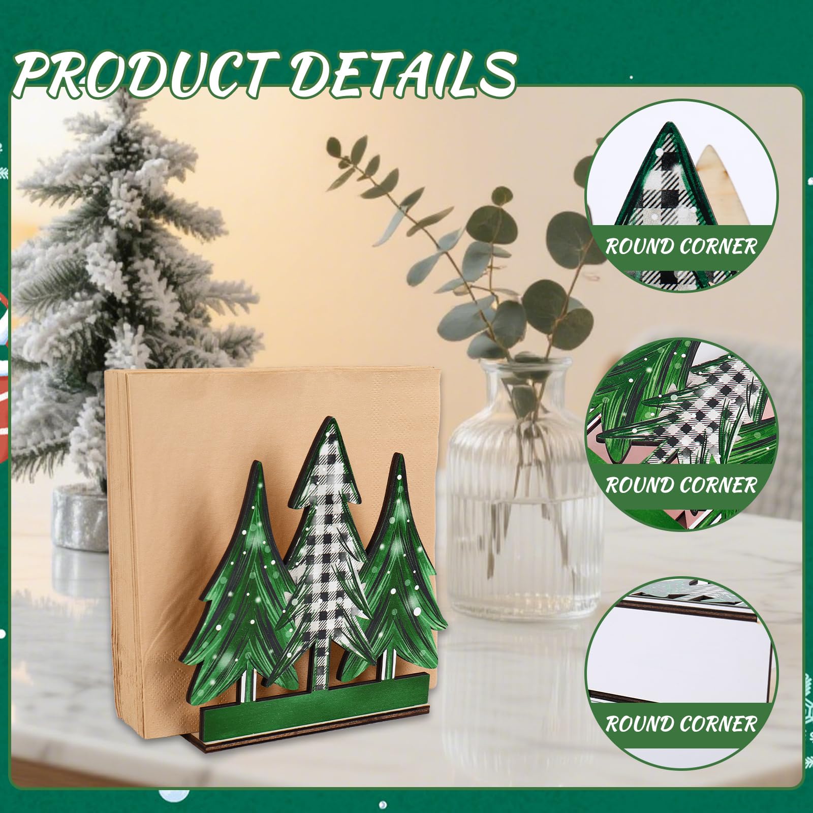 Whaline vertical design saves space and keeps napkins accessible.