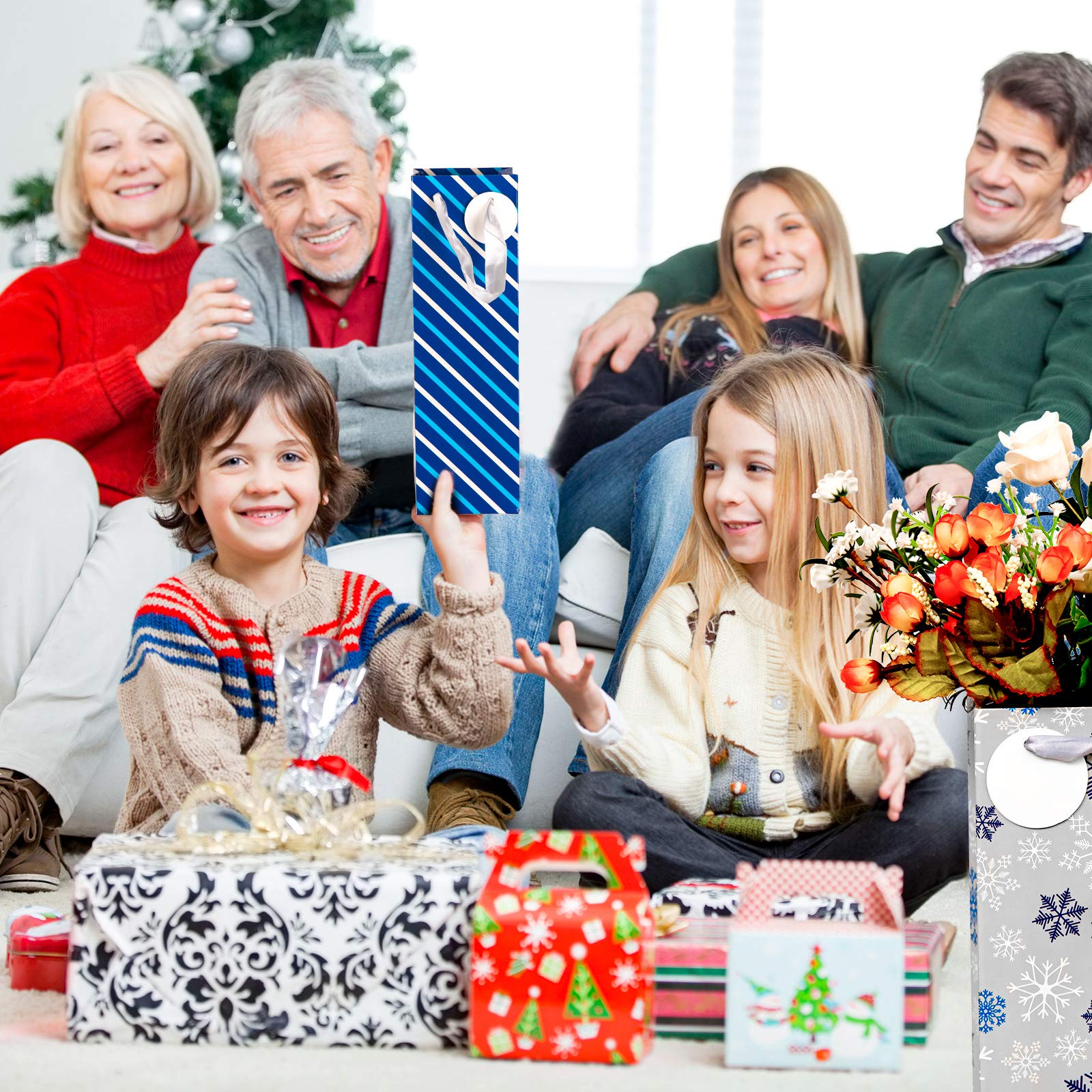 Whaline kraft round tag for personal messages on wine gifts.