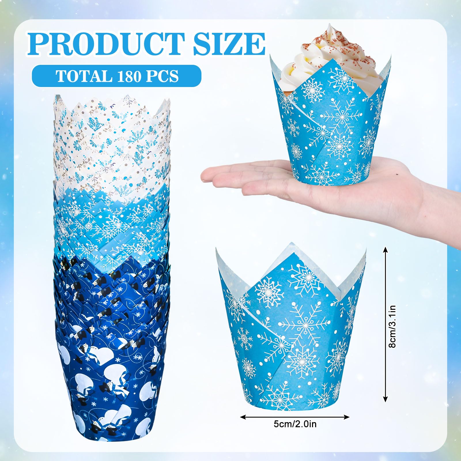 Whaline snowman pattern tulip cupcake wrappers add whimsy to treats