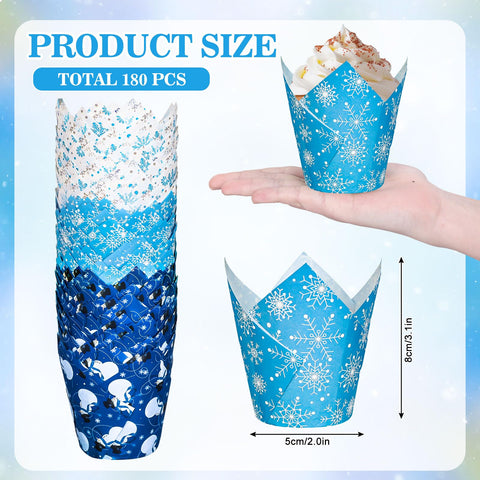 Whaline snowman pattern tulip cupcake wrappers add whimsy to treats