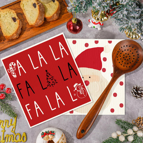 Whaline Swedish dishcloth red dots design is reusable and machine washable