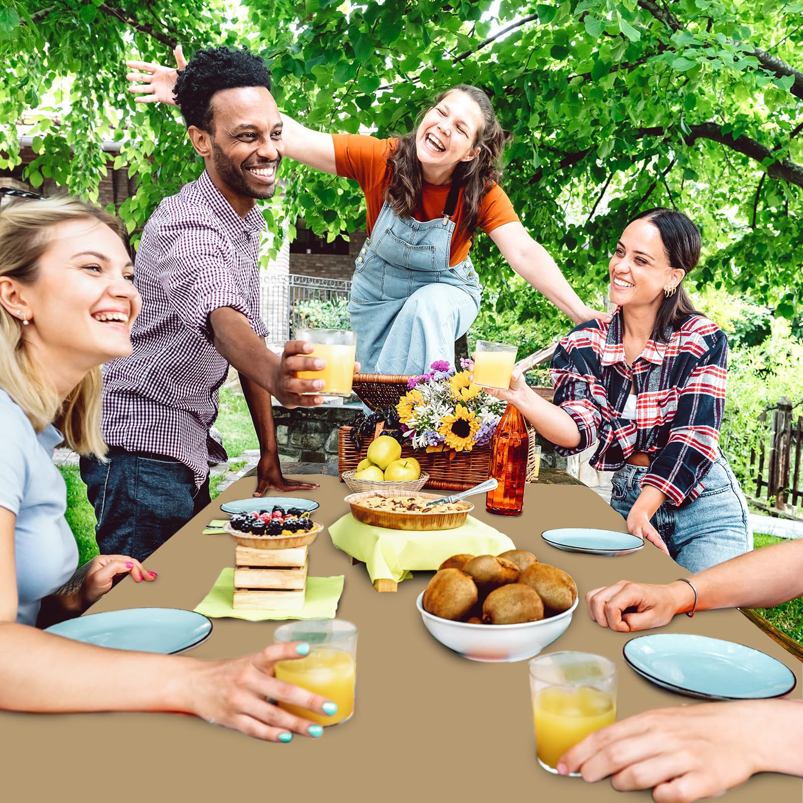 Whaline forest-themed decor enhances ambiance while simplifying cleanup.