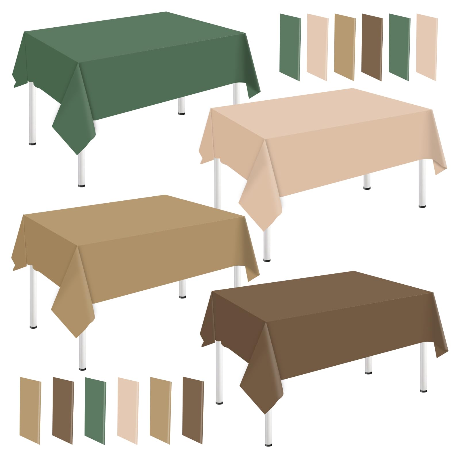 Whaline woodland tablecloth in sage green and brown for 54x108 inch tables, ideal for outdoor parties.