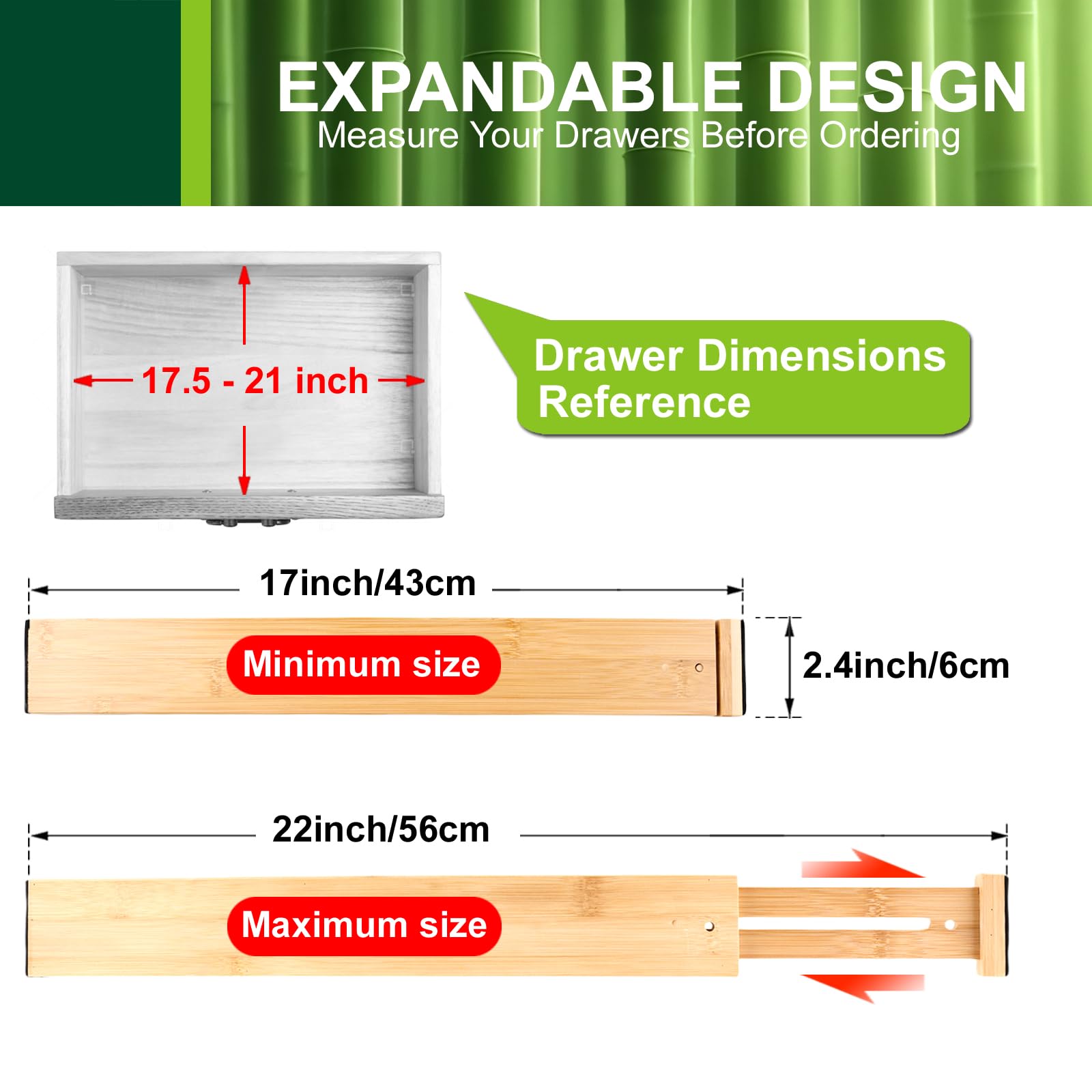 WHAMZ33 W bamboo kitchen organizer enhances storage with a durable natural finish.
