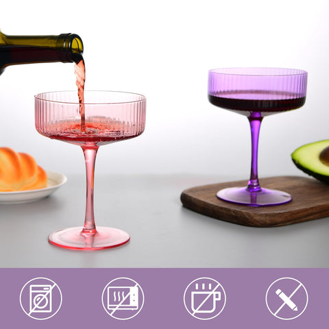 whatAmug 2pc coupe glasses use for cocktails, wine, or dessert
