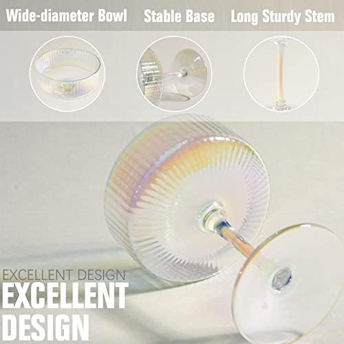 whatAmug lead-free crystal coupe glass clear walls enhance beverage display.