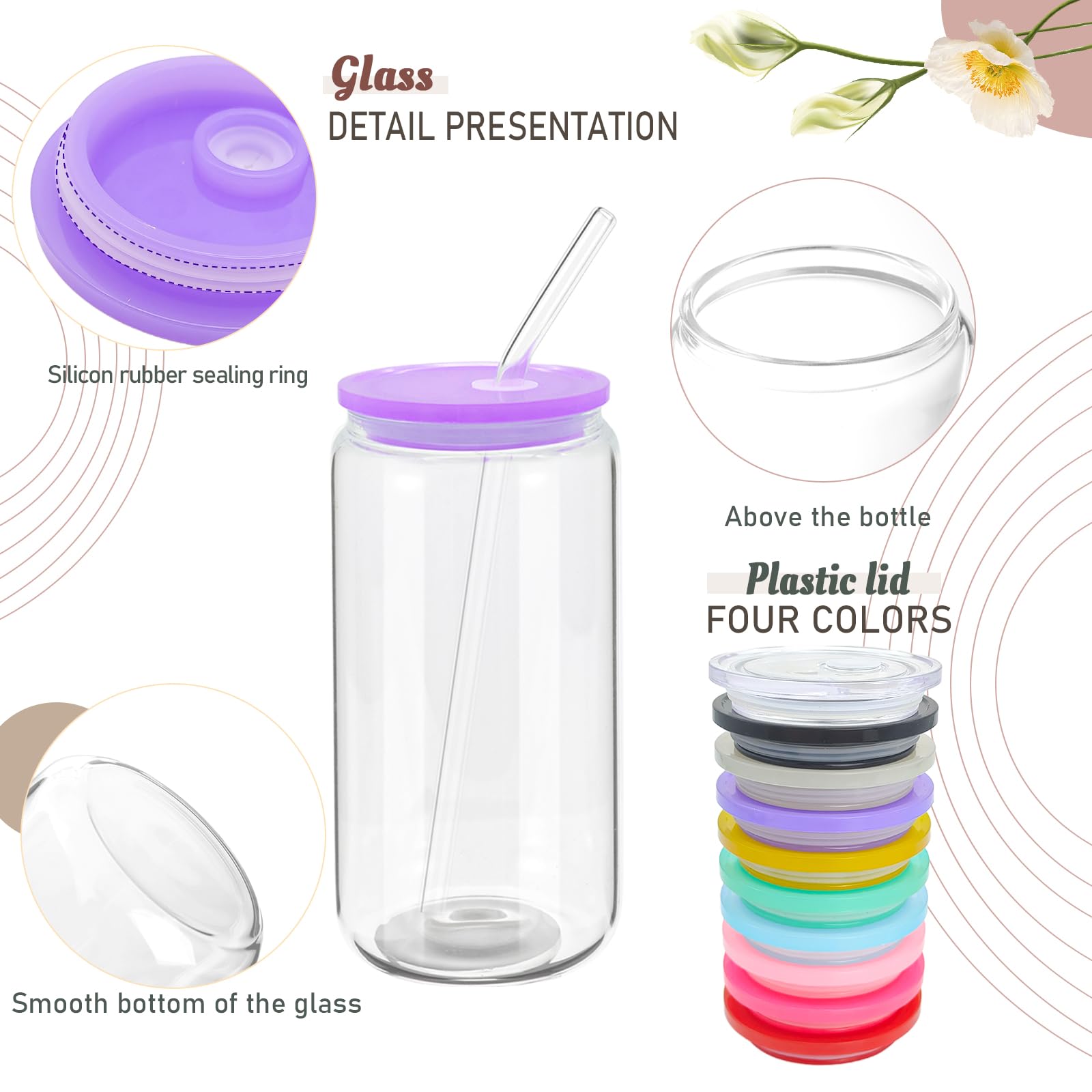 WHEATHUSK acrylic lids keep drinks covered and spill-free.