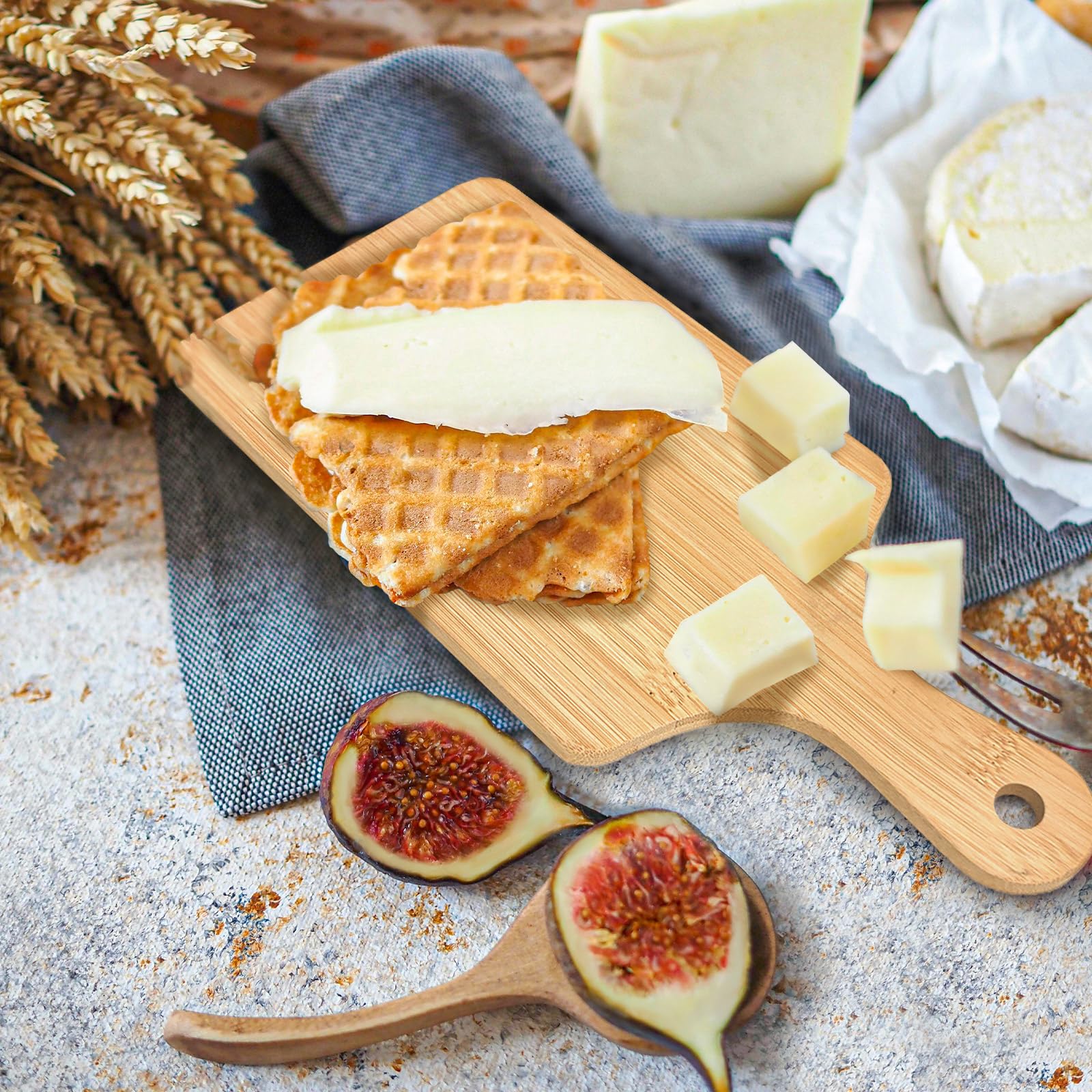 WHEATHUSK multi-use bamboo board for cutting, slicing, and serving.