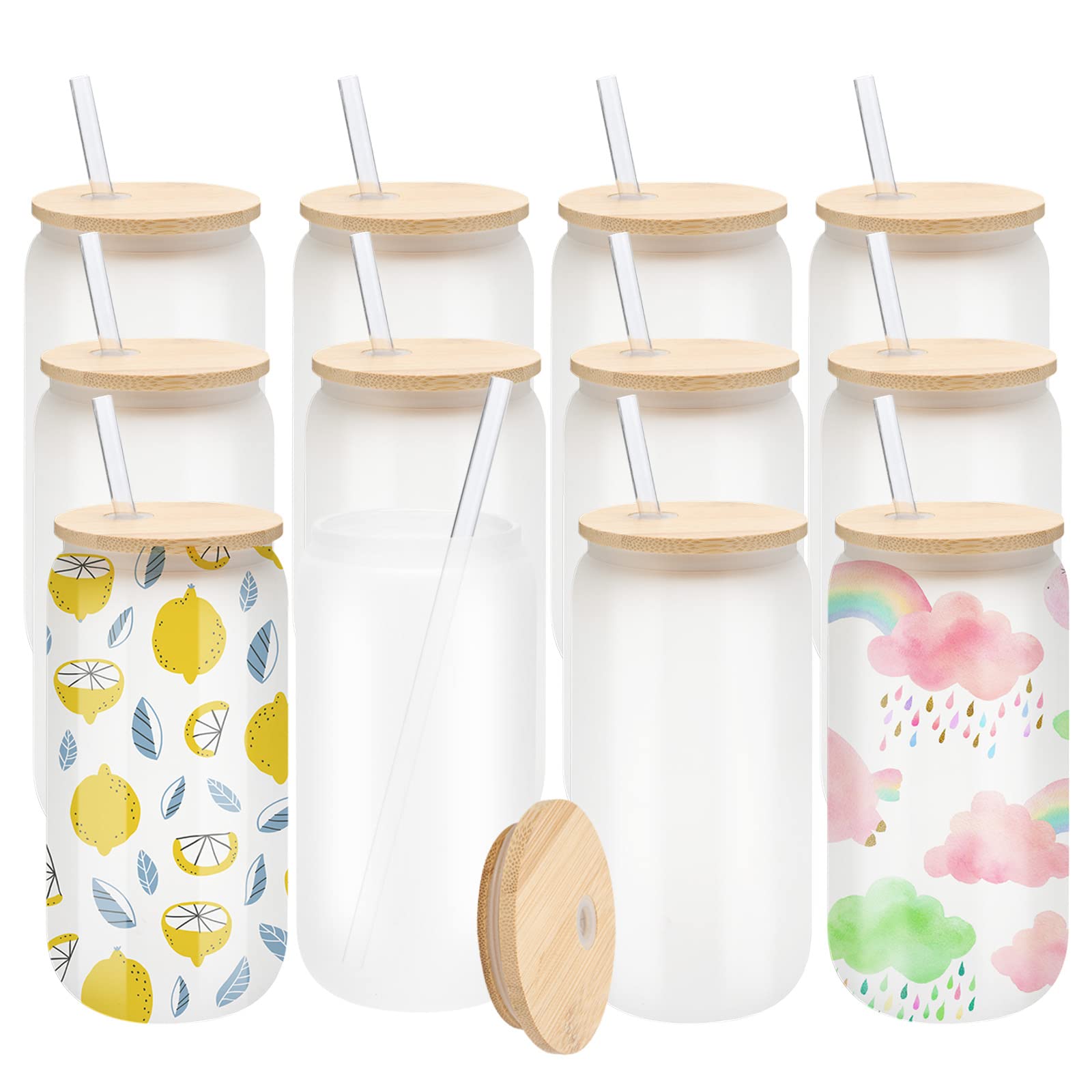 WHEATHUSK borosilicate glass tumbler with frosted finish, ideal for sublimation printing