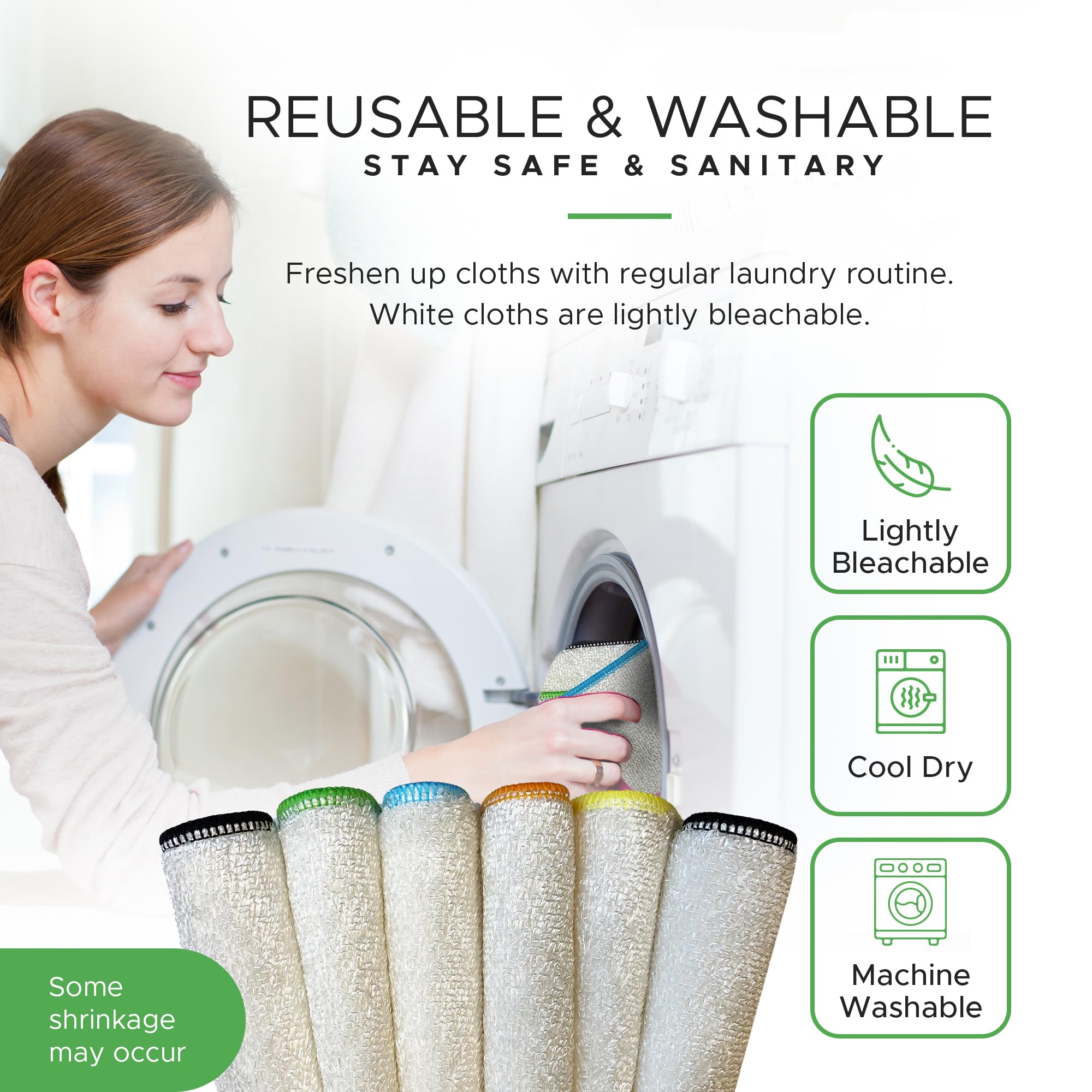 Whiffkitch bamboo-rayon fabric dries quickly and stays lint-free.