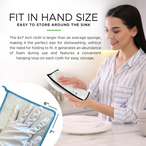 Whiffkitch dishcloth demonstrates non-scratch cleaning on delicate surfaces.