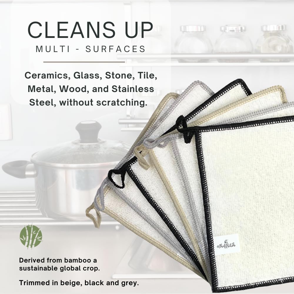Whiffkitch dishcloths in use cleaning glassware without scratches