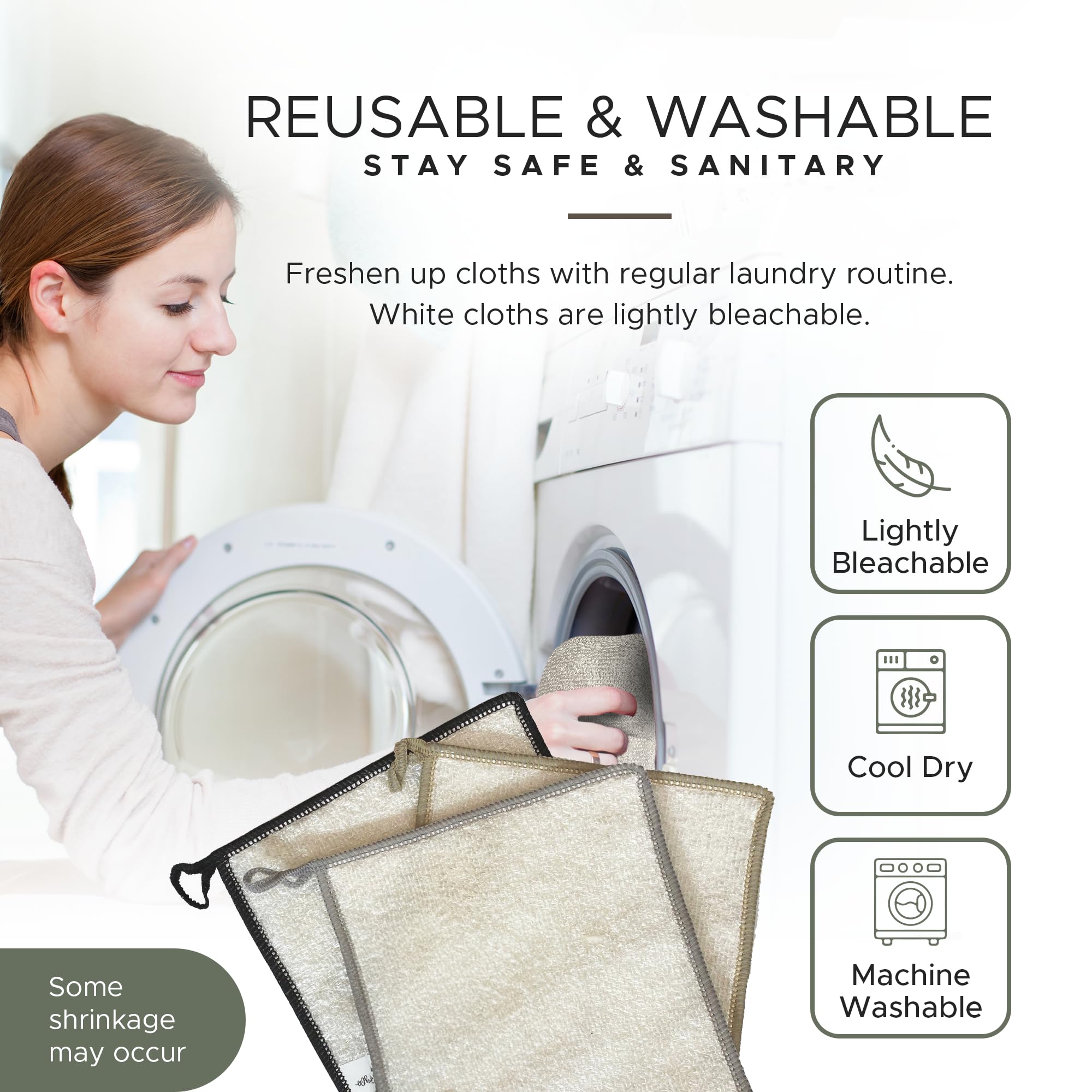 Whiffkitch dishcloths with polyester piping trim detail