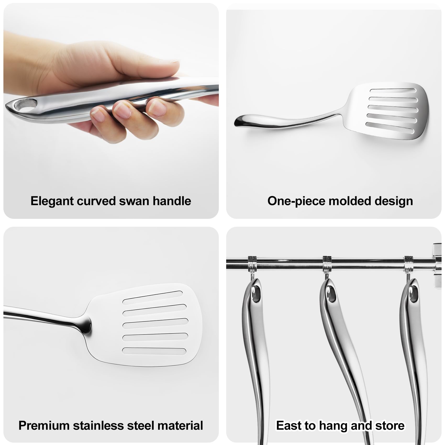 WHIFUTENS 11pc stainless skimmer for easy lifting from hot liquids
