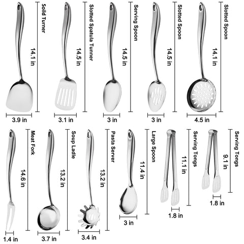 WHIFUTENS 11pc stainless spoon for comfortable stirring and tasting tasks