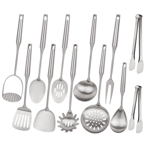 WHIFUTENS 18-10 stainless steel utensils set assembled for a complete kitchen kit