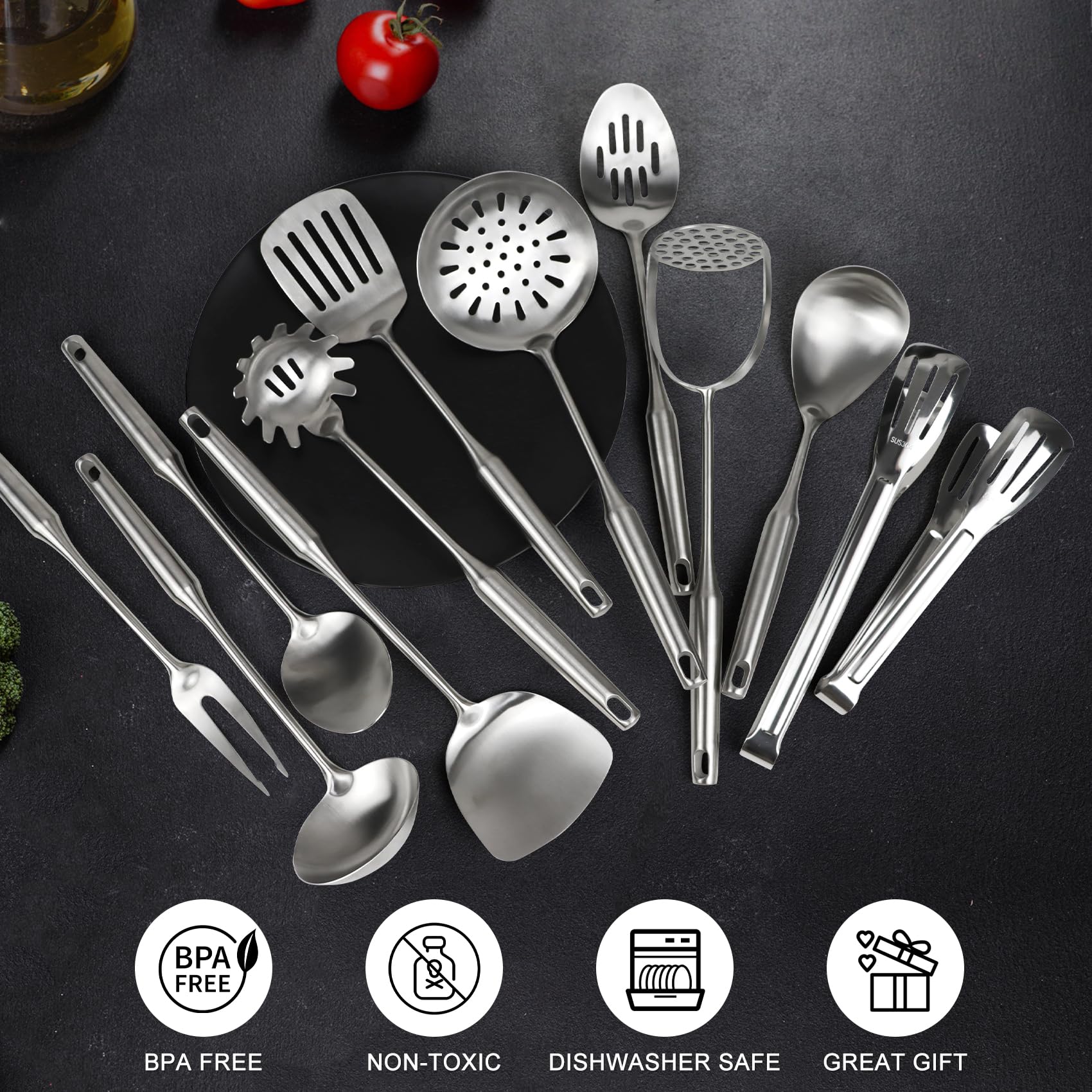 WHIFUTENS hanging hole keeps utensils dry and organized