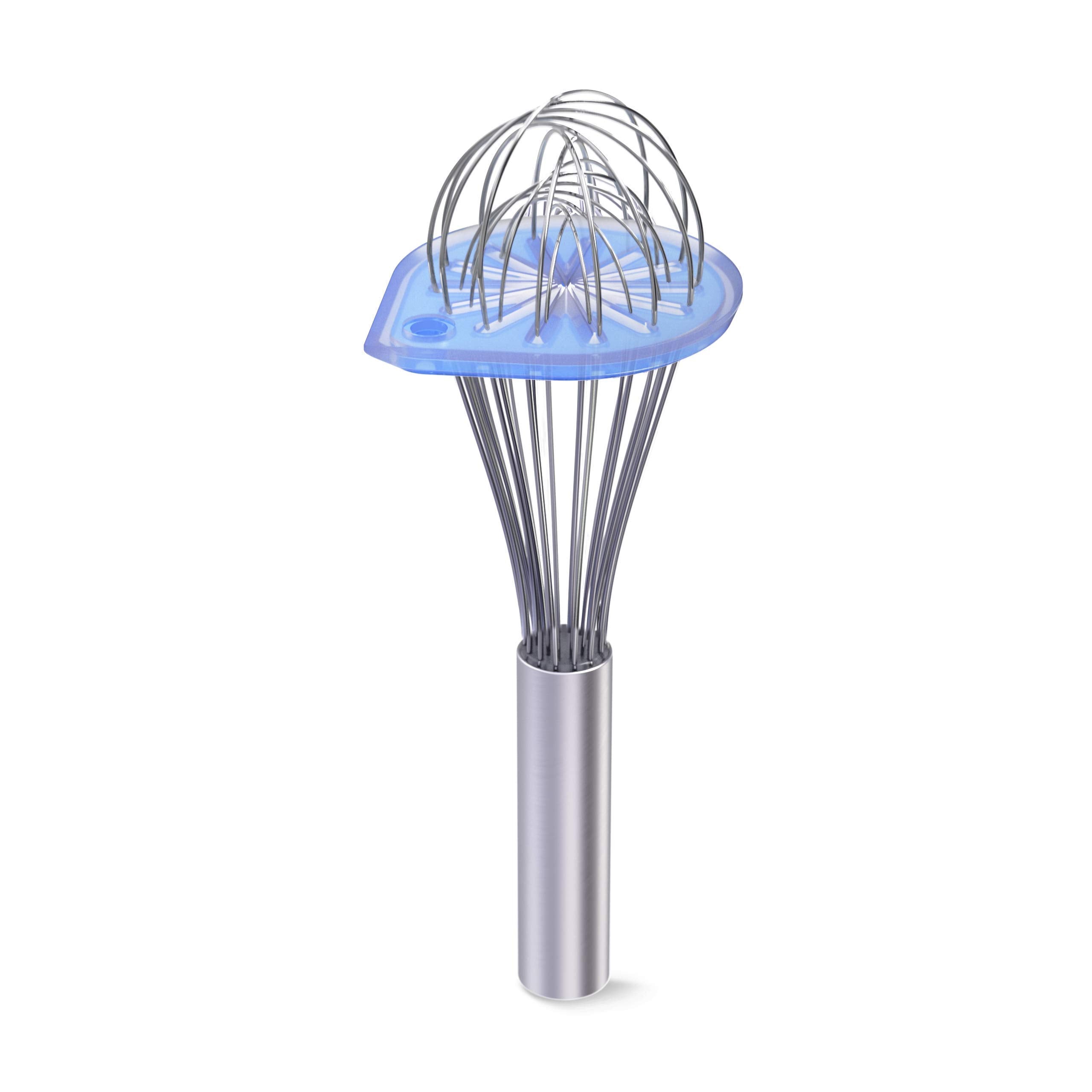 WHISK WIPER glass blue packaging showcases an easy cleanup gadget