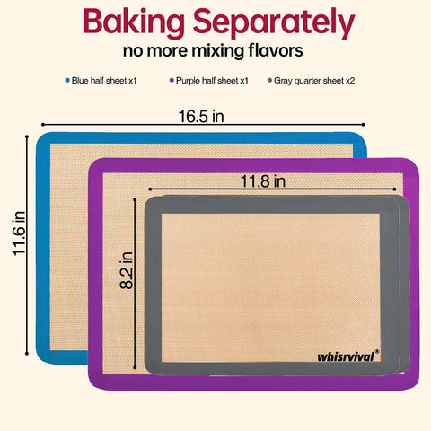 Whisrvival grey quarter mat on sheet with flavor separation.