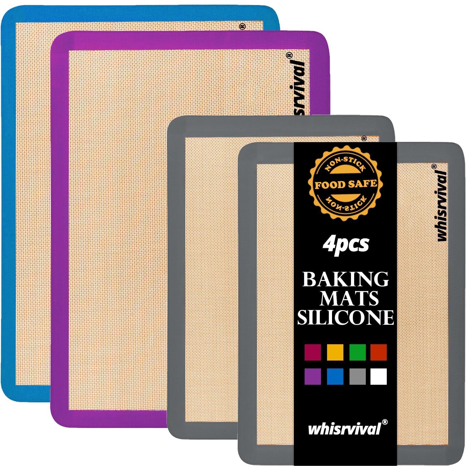 Whisrvival purple half baking mat with easy release for clean baking.