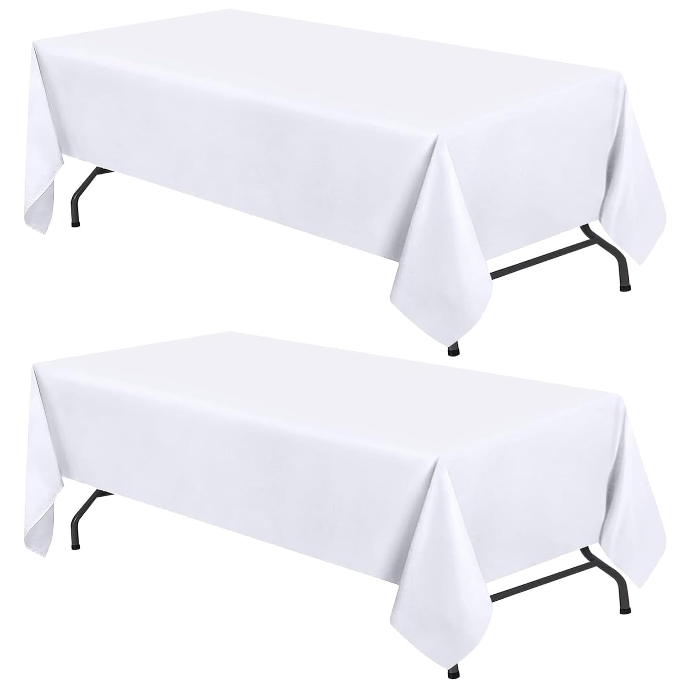 White Classic WEALUXE tablecloth close-up of durable 200 GSM fabric for frequent events