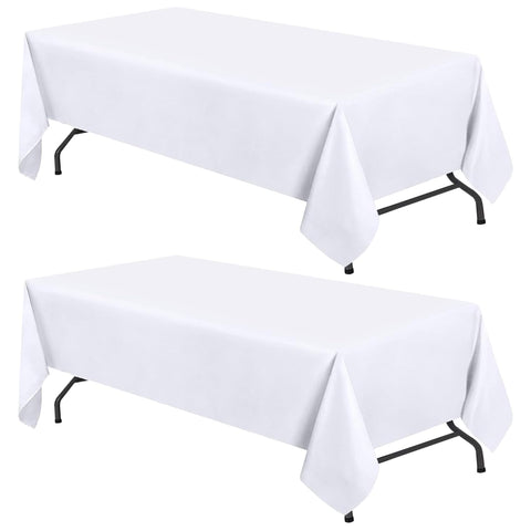 White Classic WEALUXE tablecloth close-up of durable 200 GSM fabric for frequent events