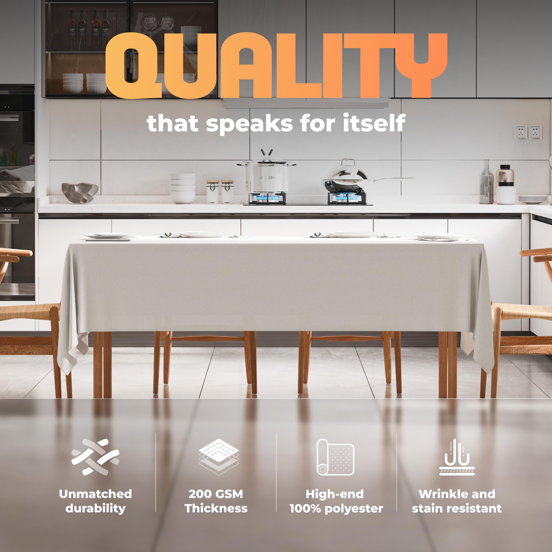 White Classic WEALUXE surface showing water-repellent coating for spills