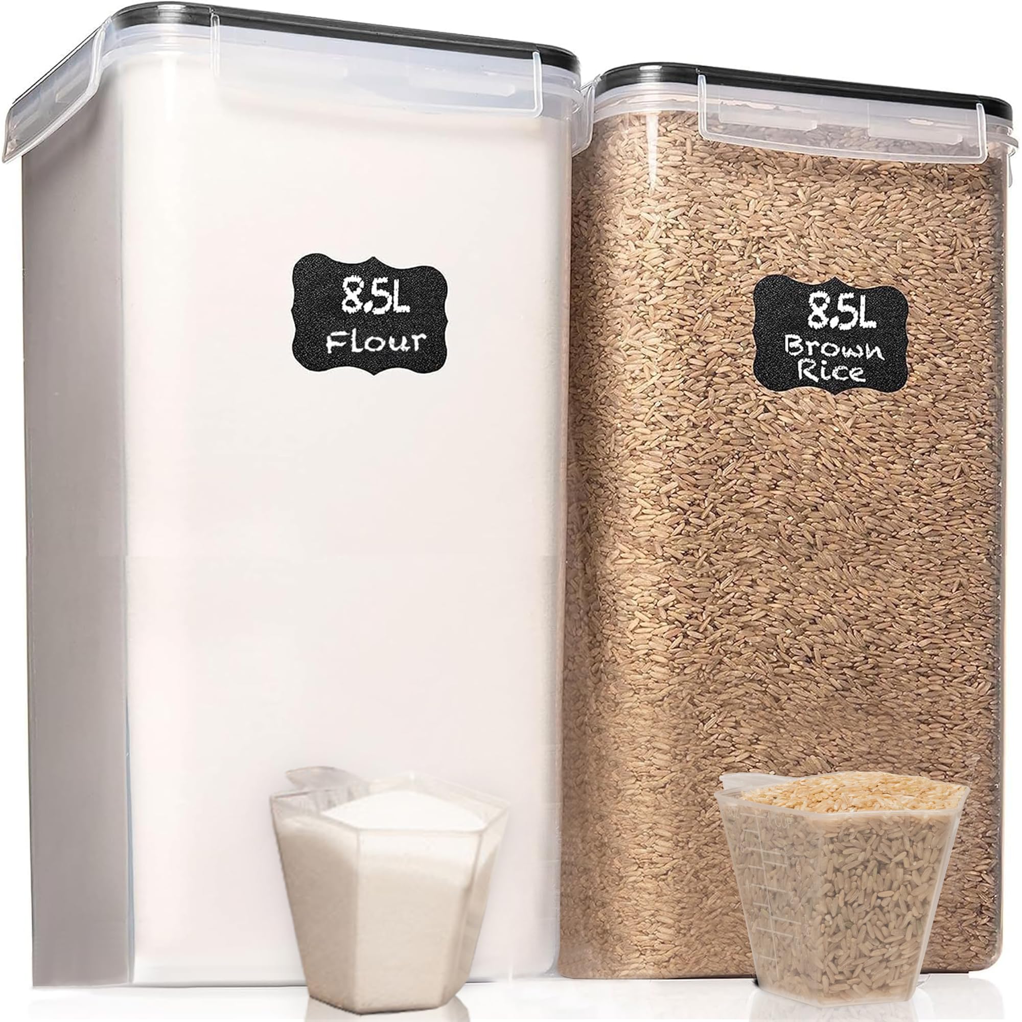 WHITE FEATHER SUPPLIES 8.5L container with lid for pantry storage.
