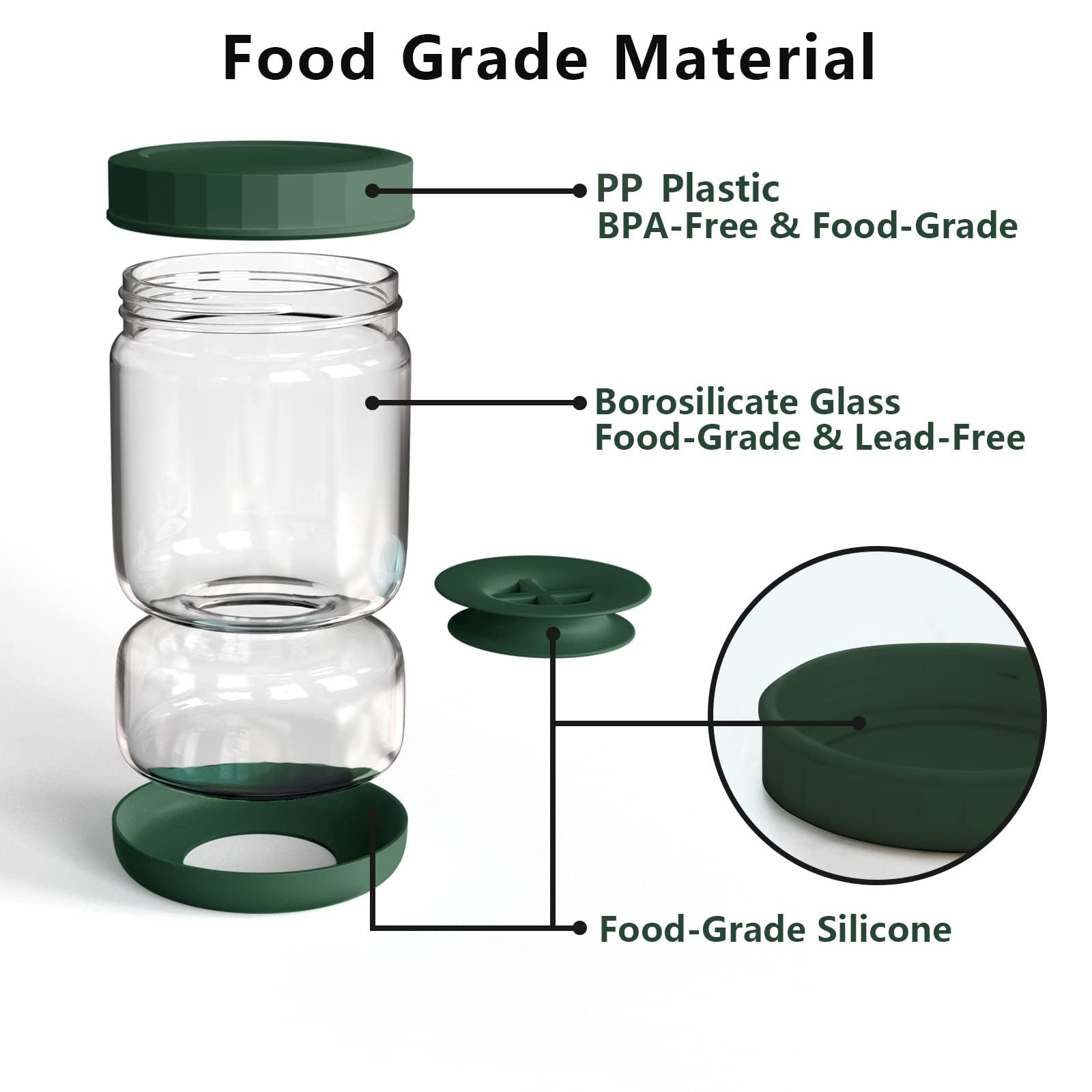 WhiteRhino airtight lid prevents leaks and keeps olives fresh longer.