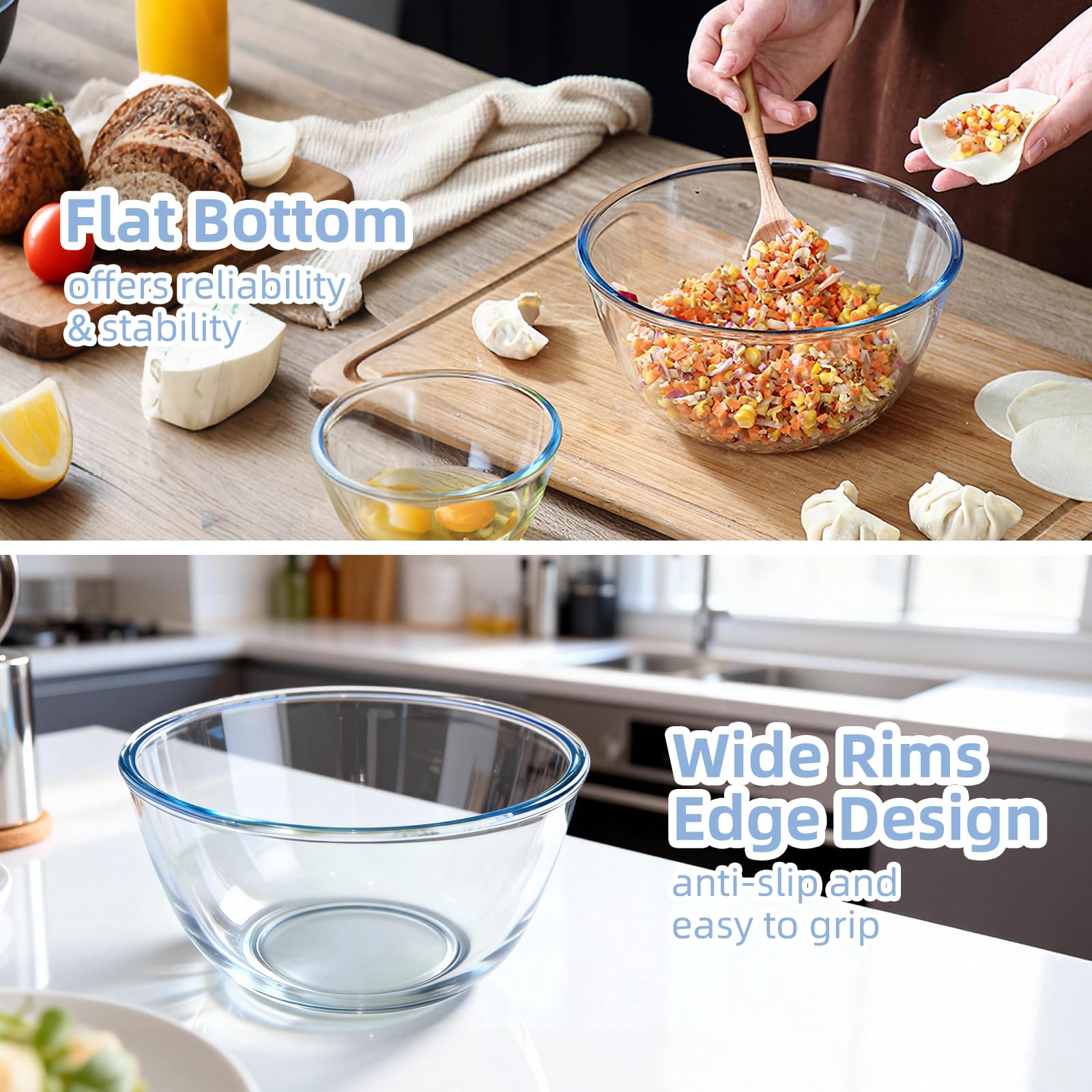 WhiteRhino glass bowls are dishwasher safe for easy cleanup.