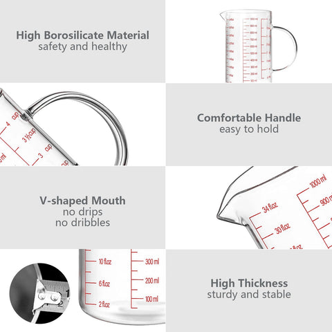 WhiteRhino easy-to-read scales measure cups, ounces, and milliliters