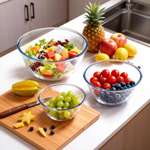WhiteRhino elegant clear design bowls complement any kitchen style.