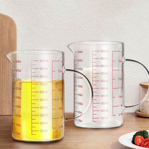 WhiteRhino measuring cup with handle and spout for controlled pouring