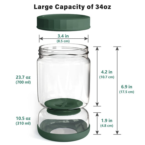 WhiteRhino wide-mouth jar with detachable strainer for easy cleaning and loading.