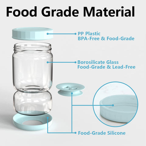 WhiteRhino wide-mouth jar with detachable strainer for easy cleaning