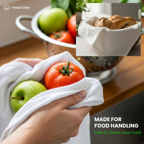 WHITEWRAP dish cloths used for cheese straining and prep cleanup.