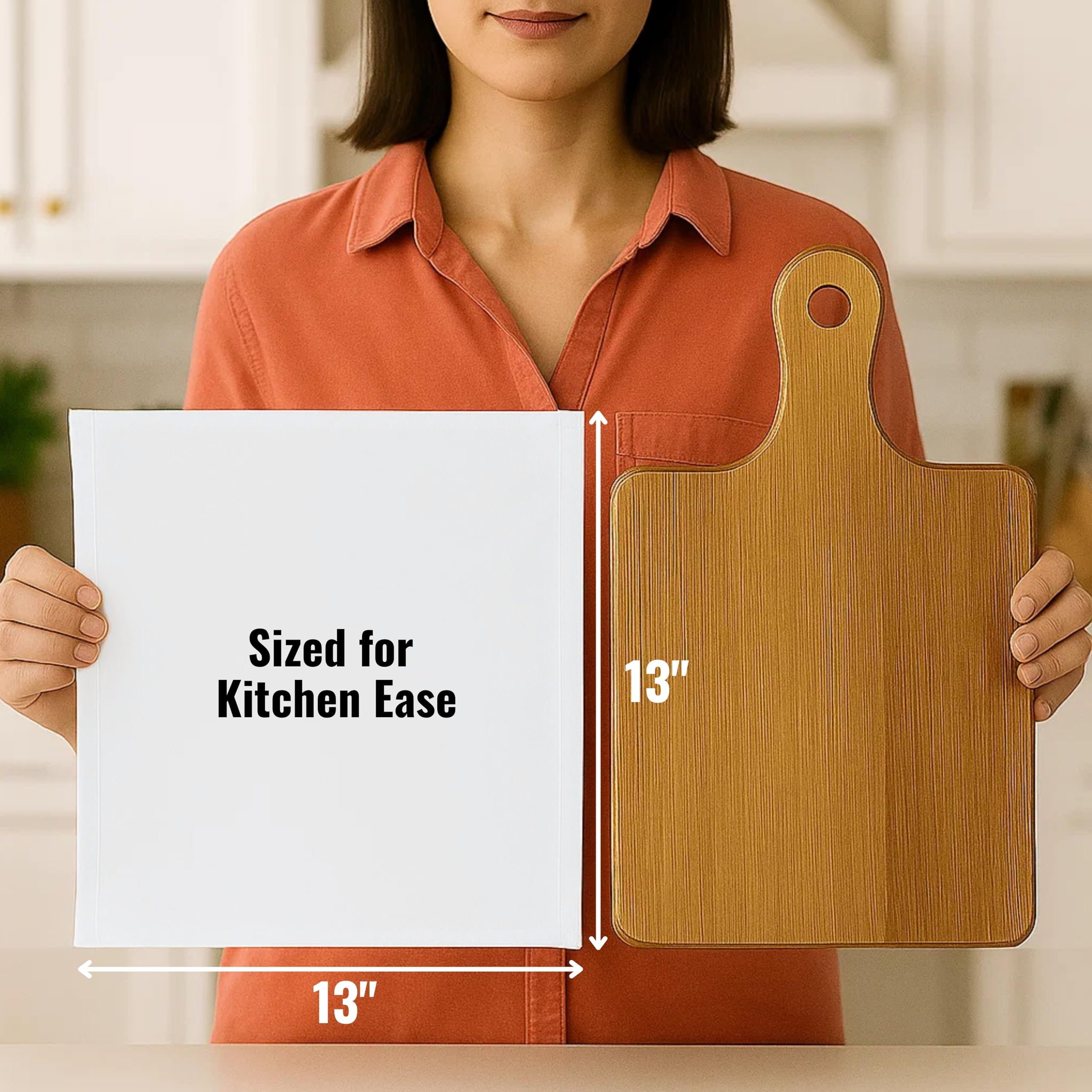 WHITEWRAP dish cloths stacked demonstrate lint-free surface ideal for glassware.