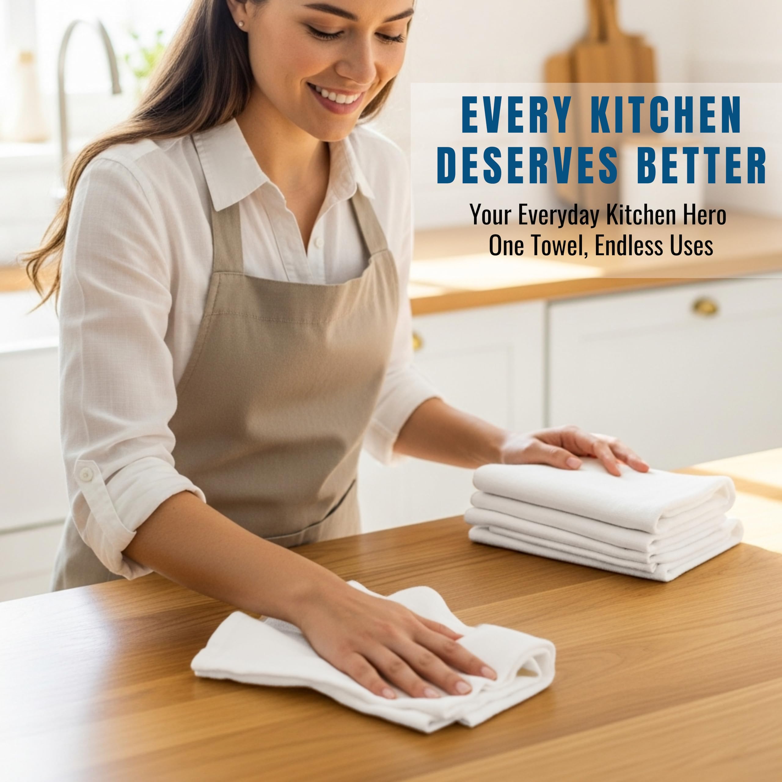 WHITEWRAP flour sack towels highly absorbent for quick kitchen drying