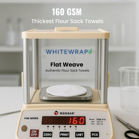 WHITEWRAP six-pack flour sack towels for everyday kitchen tasks