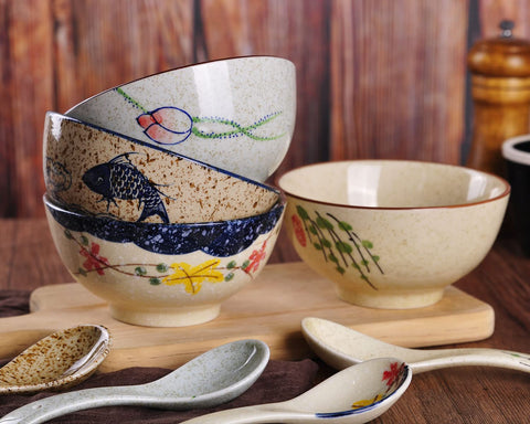 WHJY gift ready retro floral bowls set for special occasions