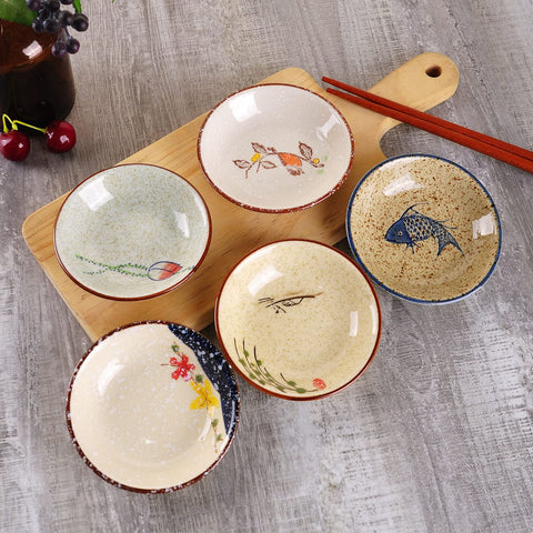 WHJY porcelain side dish measures 10x2.5 cm for portions.