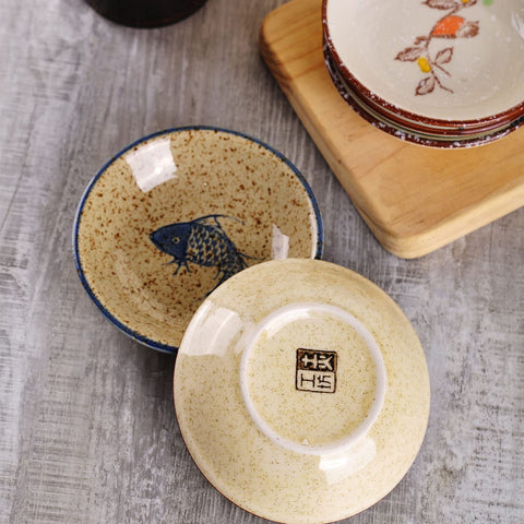 WHJY retro ceramic dish set, five patterns for serving.