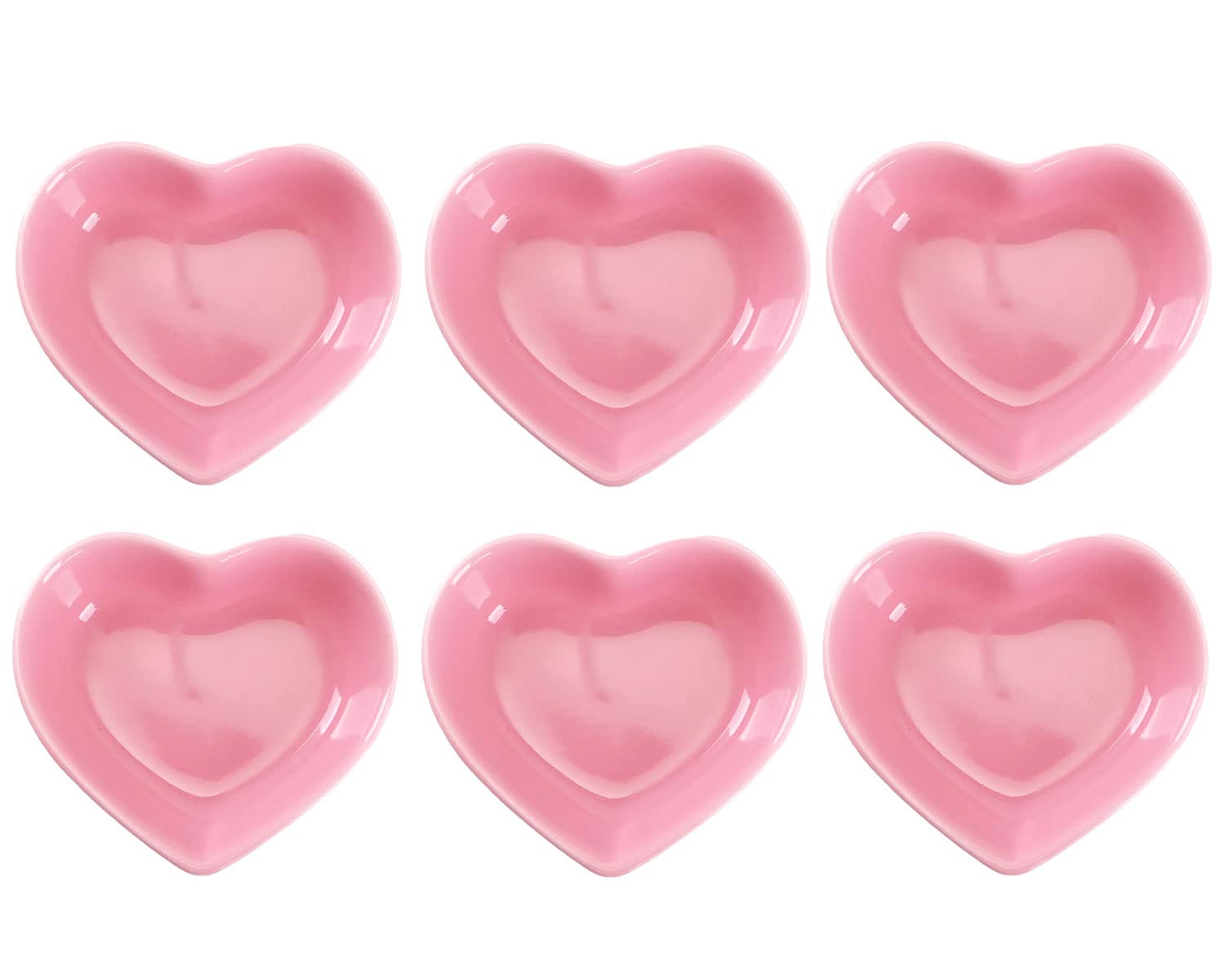 WHJY Pink Love Heart Bowls set of 6 for elegant table staging
