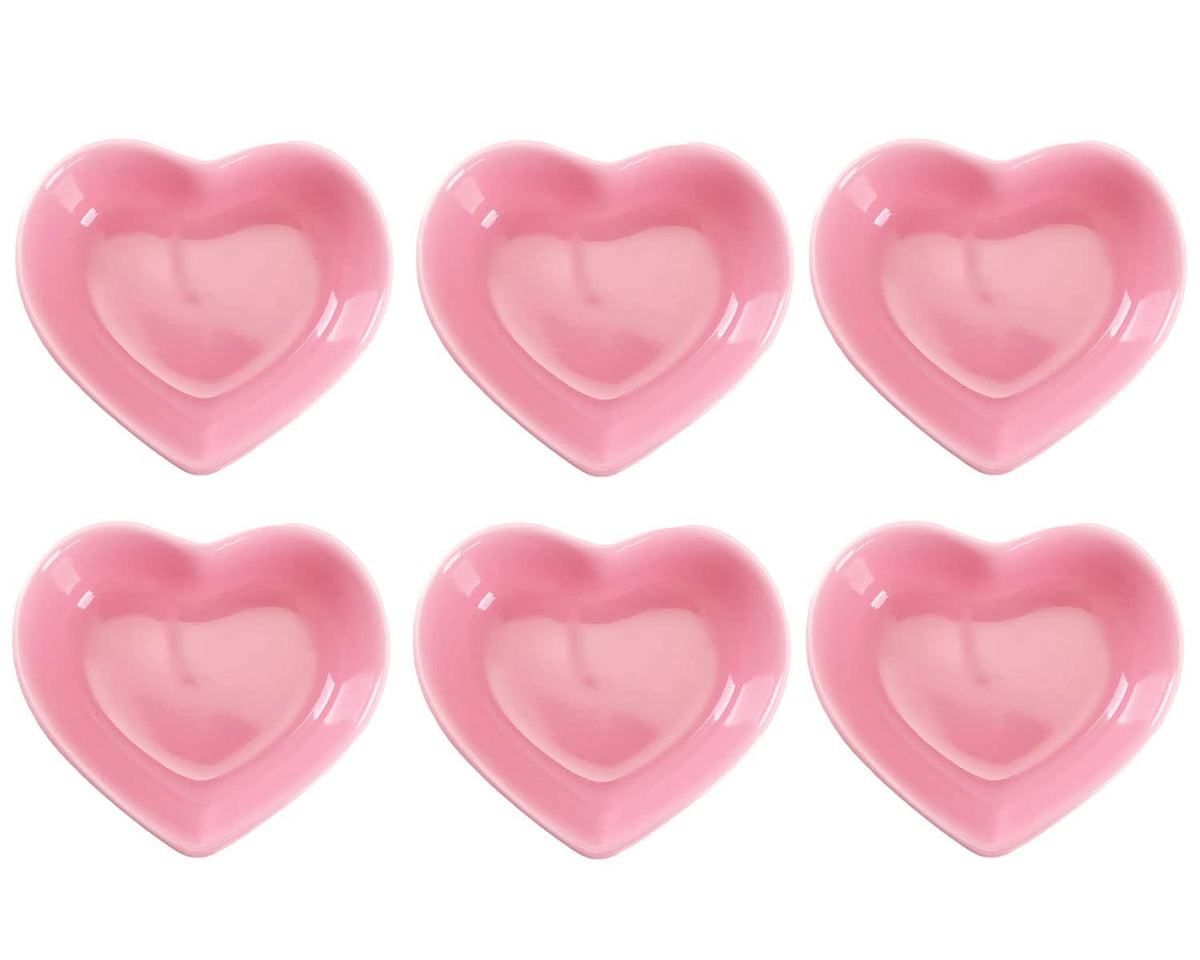 WHJY Pink Love Heart Bowls set of 6 for elegant table staging